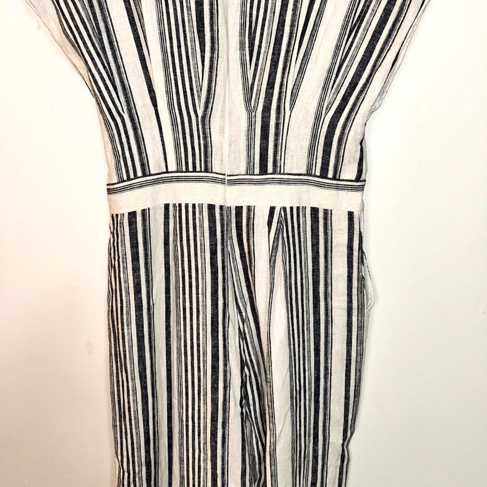 Gibson & Latimer Jumpsuit Womens Medium Cream Cap Sleeve One Piece Preppy Boho - Picture 8 of 9